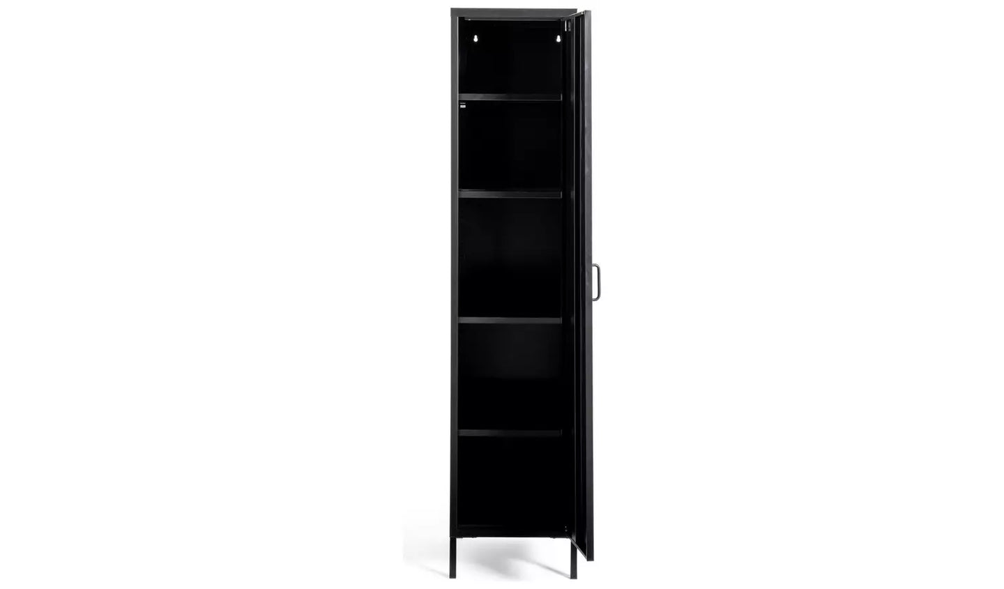 Habitat Stevie Tall 1 Door 4 Shelf Locker - Black